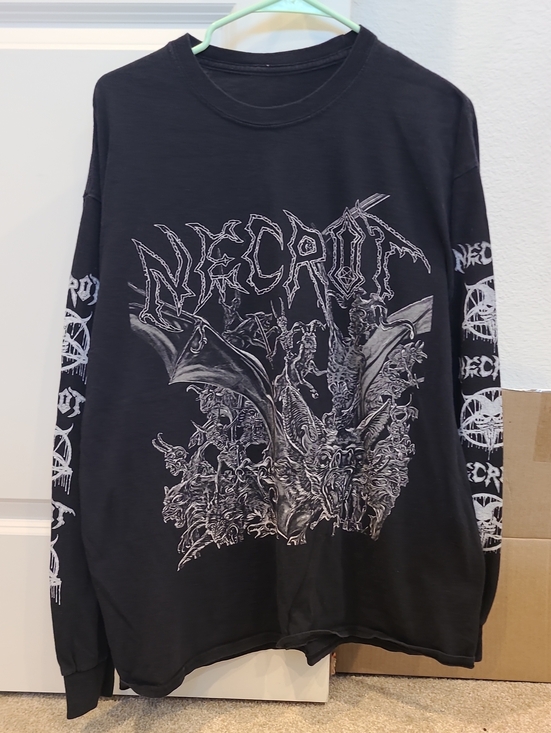 Gildan Other - Necrot Metal Band Black Graphic Long-Sleeve Tee Shirt